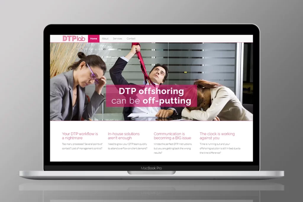 Website responsivo criado para DTPlab